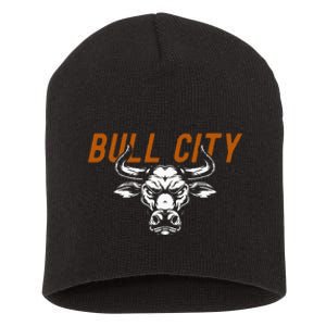 Bull City Durham Nc 919 North Carolina Bull Head Short Acrylic Beanie