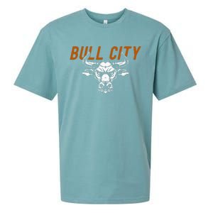 Bull City Durham Nc 919 North Carolina Bull Head Sueded Cloud Jersey T-Shirt