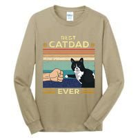 Best Cat Dad Ever Vintage Retro Cat Gifts Fathers Day Tall Long Sleeve T-Shirt