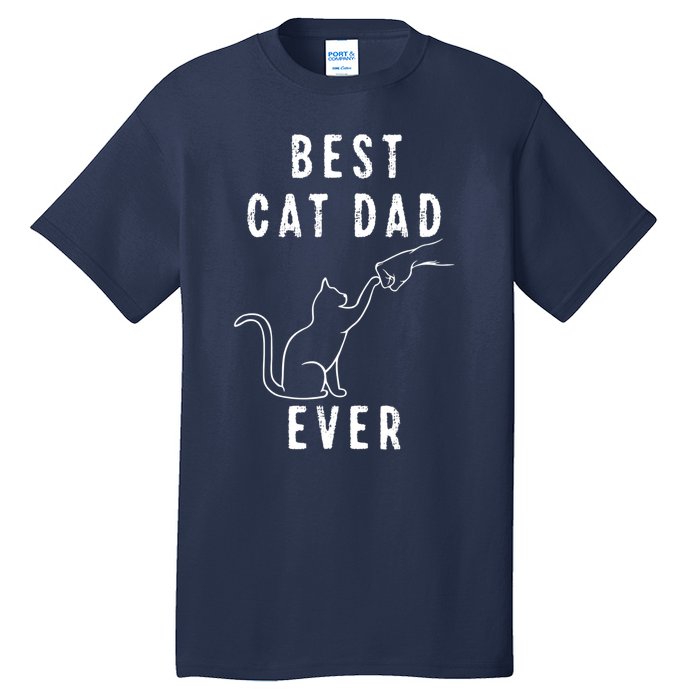 Best Cat Dad Ever Cat Daddy Paw Fist Bump Meow Cat Tall T-Shirt