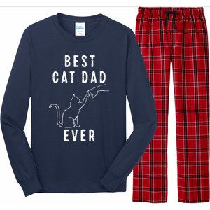 Best Cat Dad Ever Cat Daddy Paw Fist Bump Meow Cat Long Sleeve Pajama Set