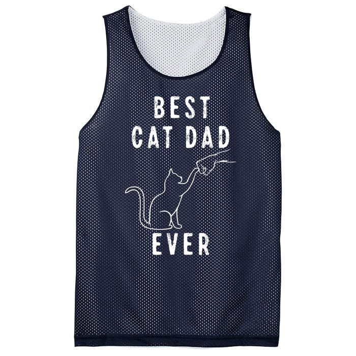 Best Cat Dad Ever Cat Daddy Paw Fist Bump Meow Cat Mesh Reversible Basketball Jersey Tank