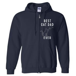 Best Cat Dad Ever Cat Daddy Paw Fist Bump Meow Cat Full Zip Hoodie