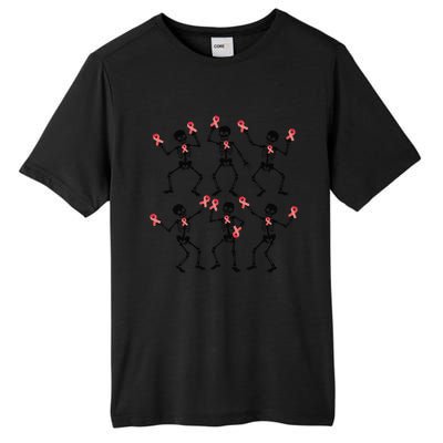 Breast Cancer Dancing Skeleton Pin.K Ribbon Halloween 2024 Tall Fusion ChromaSoft Performance T-Shirt