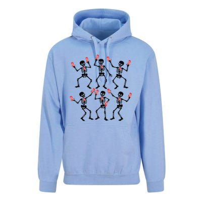 Breast Cancer Dancing Skeleton Pin.K Ribbon Halloween 2024 Unisex Surf Hoodie