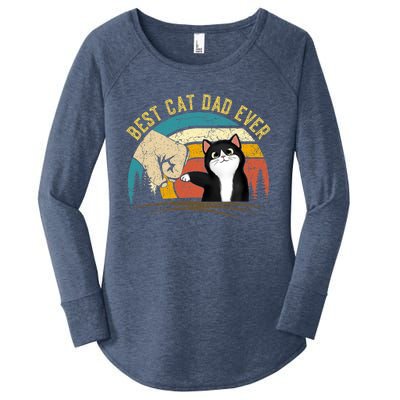 Best Cat Dad Ever Tee Funny Cat Daddy Father's Day Women's Perfect Tri Tunic Long Sleeve Shirt