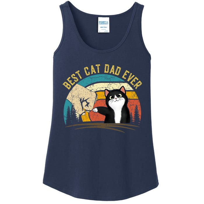 Best Cat Dad Ever Tee Funny Cat Daddy Father's Day Ladies Essential Tank