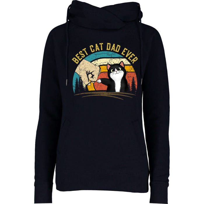 Best Cat Dad Ever Tee Funny Cat Daddy Father's Day Womens Funnel Neck Pullover Hood