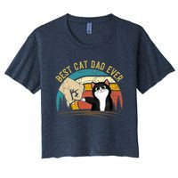 Best Cat Dad Ever Tee Funny Cat Daddy Father's Day Women's Crop Top Tee