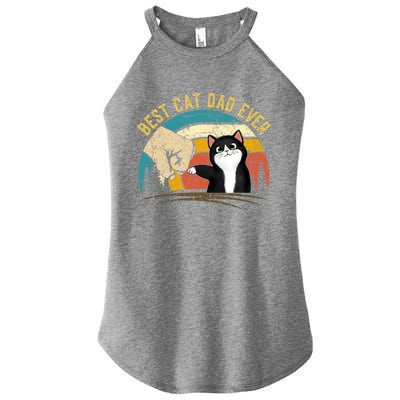 Best Cat Dad Ever Tee Funny Cat Daddy Father's Day Women's Perfect Tri Rocker Tank