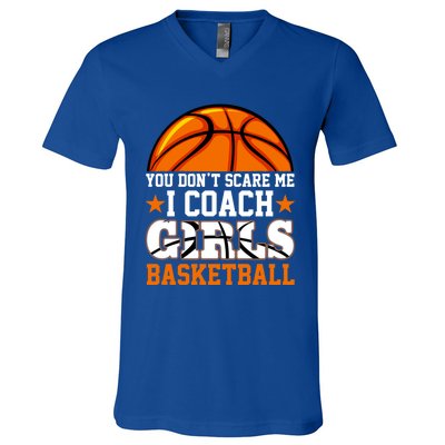 Basketball Coaching Dad Mom Funny Basketball Lover Cute Gift V-Neck T-Shirt