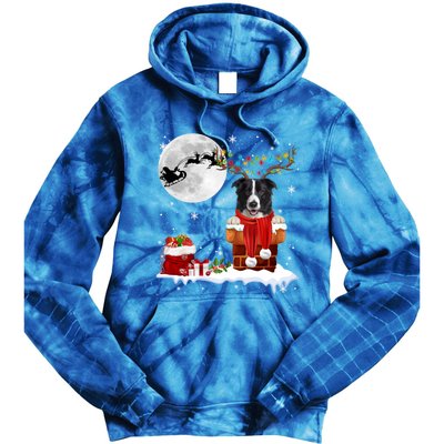 Border Collie Dog Chimney Ugly Christmas Lights Xmas Pajamas Funny Gift Tie Dye Hoodie