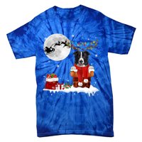 Border Collie Dog Chimney Ugly Christmas Lights Xmas Pajamas Funny Gift Tie-Dye T-Shirt