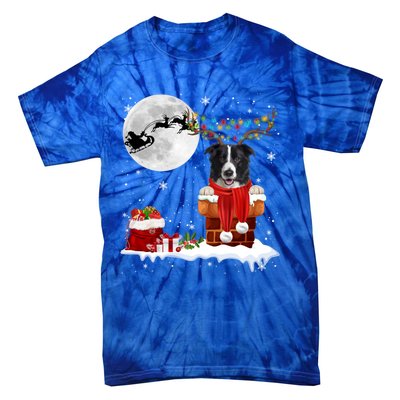 Border Collie Dog Chimney Ugly Christmas Lights Xmas Pajamas Funny Gift Tie-Dye T-Shirt