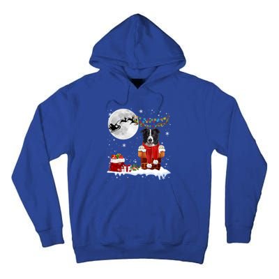 Border Collie Dog Chimney Ugly Christmas Lights Xmas Pajamas Funny Gift Tall Hoodie