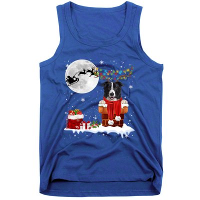 Border Collie Dog Chimney Ugly Christmas Lights Xmas Pajamas Funny Gift Tank Top