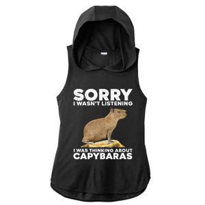 Best Capybara Design For Pet Rodent Capybara Ladies PosiCharge Tri-Blend Wicking Draft Hoodie Tank