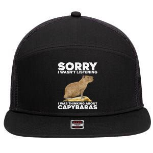 Best Capybara Design For Pet Rodent Capybara 7 Panel Mesh Trucker Snapback Hat