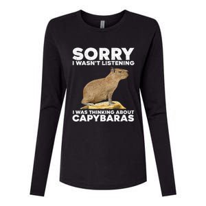 Best Capybara Design For Pet Rodent Capybara Womens Cotton Relaxed Long Sleeve T-Shirt