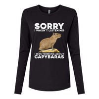 Best Capybara Design For Pet Rodent Capybara Womens Cotton Relaxed Long Sleeve T-Shirt