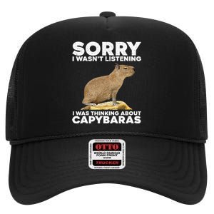 Best Capybara Design For Pet Rodent Capybara High Crown Mesh Back Trucker Hat