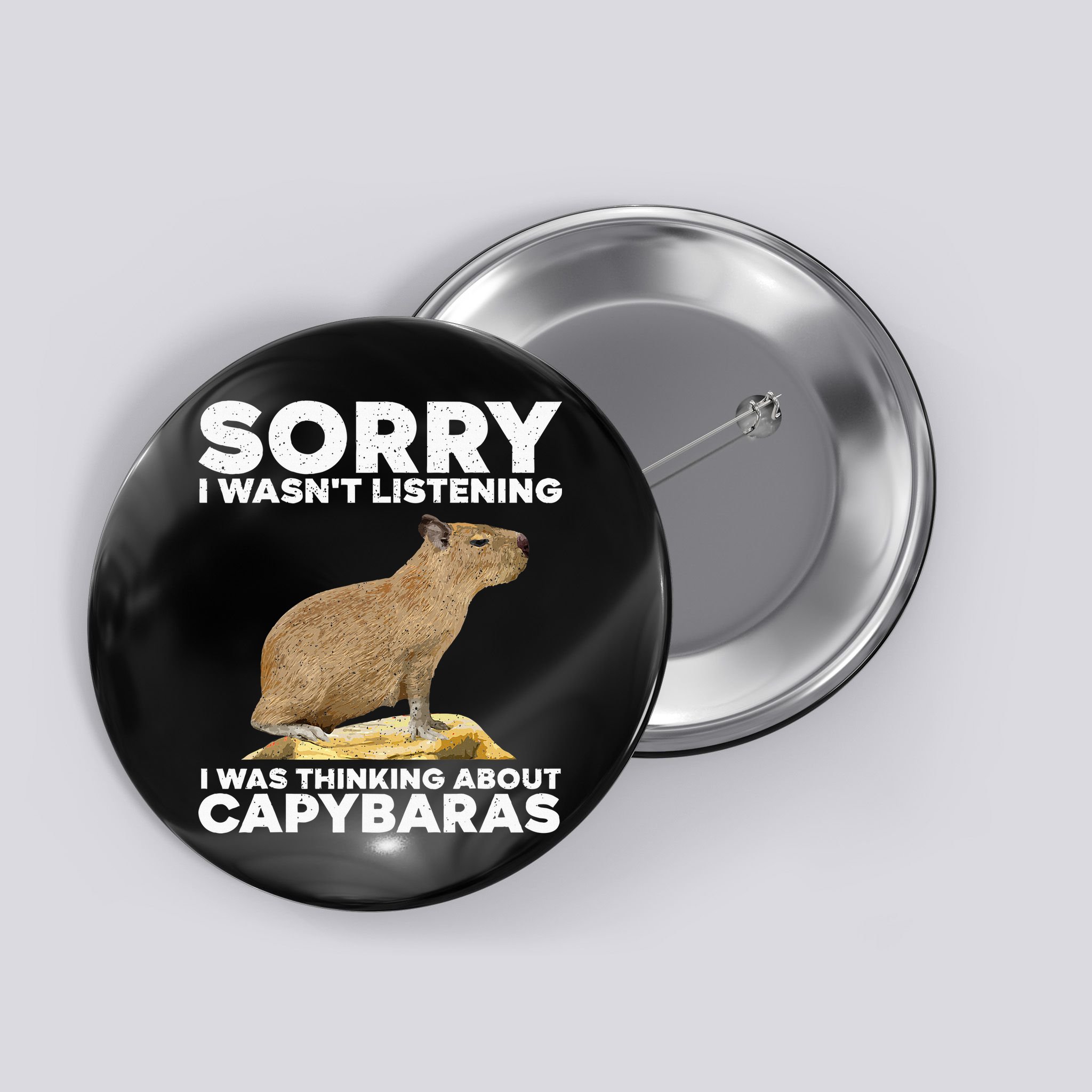 Best Capybara Design For Pet Rodent Capybara Button