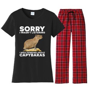 Best Capybara Design For Pet Rodent Capybara Women's Flannel Pajama Set