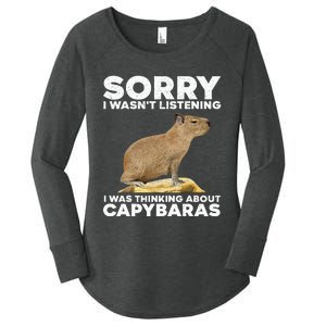 Best Capybara Design For Pet Rodent Capybara Women's Perfect Tri Tunic Long Sleeve Shirt