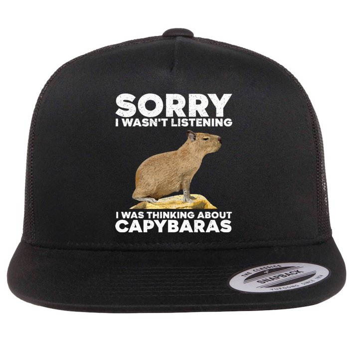 Best Capybara Design For Pet Rodent Capybara Flat Bill Trucker Hat