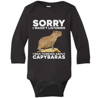 Best Capybara Design For Pet Rodent Capybara Baby Long Sleeve Bodysuit