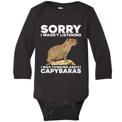 Best Capybara Design For Pet Rodent Capybara Baby Long Sleeve Bodysuit