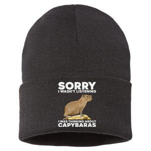 Best Capybara Design For Pet Rodent Capybara Sustainable Knit Beanie