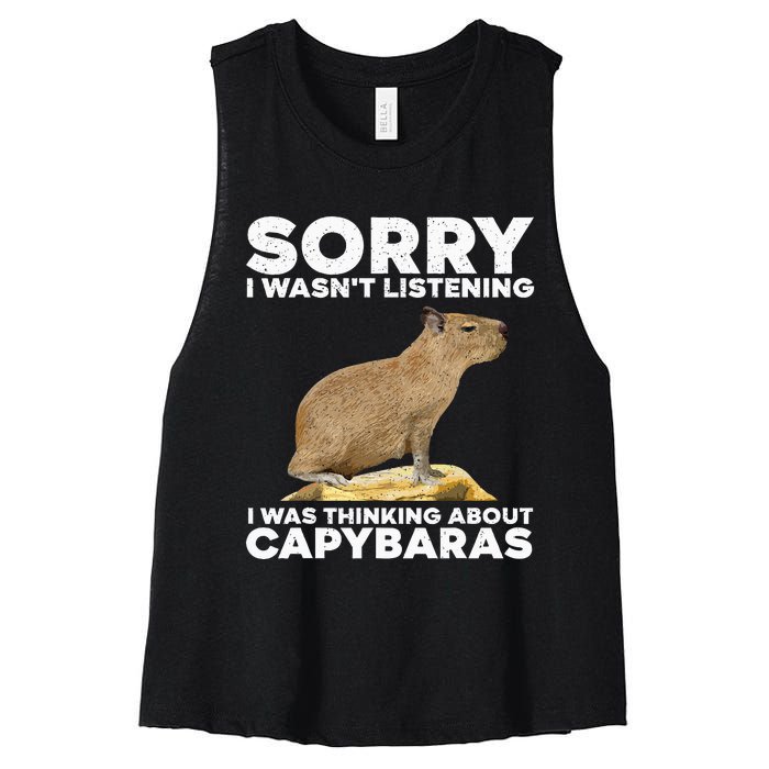 Best Capybara Design For Pet Rodent Capybara Women's Racerback Cropped Tank