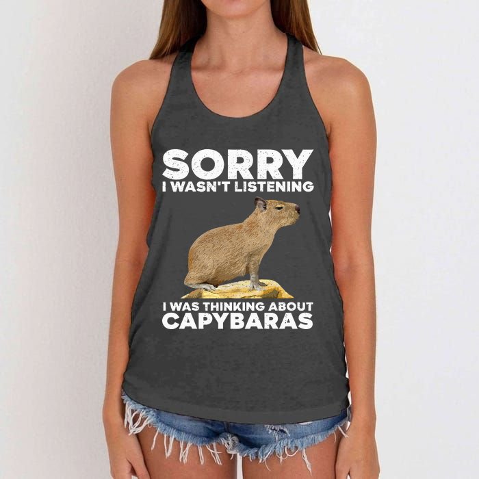 Best Capybara Design For Pet Rodent Capybara Women's Knotted Racerback Tank