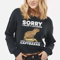 Best Capybara Design For Pet Rodent Capybara Cropped Pullover Crew