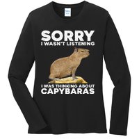 Best Capybara Design For Pet Rodent Capybara Ladies Long Sleeve Shirt