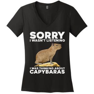 Best Capybara Design For Pet Rodent Capybara Women's V-Neck T-Shirt