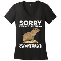 Best Capybara Design For Pet Rodent Capybara Women's V-Neck T-Shirt