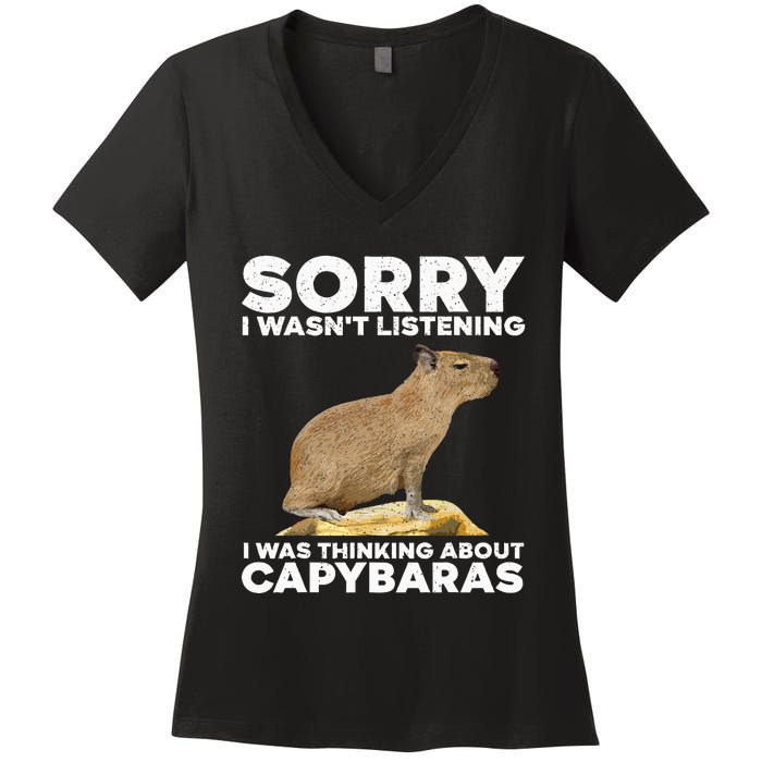 Best Capybara Design For Pet Rodent Capybara Women's V-Neck T-Shirt