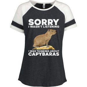 Best Capybara Design For Pet Rodent Capybara Enza Ladies Jersey Colorblock Tee