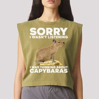 Best Capybara Design For Pet Rodent Capybara Garment-Dyed Women's Muscle Tee