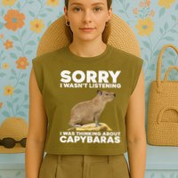 Best Capybara Design For Pet Rodent Capybara Garment-Dyed Women's Muscle Tee