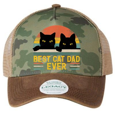 Best Cat Dad Ever Vintage Retro Style Black Cats Lover TShirt Legacy Tie Dye Trucker Hat