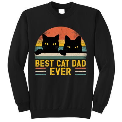 Best Cat Dad Ever Vintage Retro Style Black Cats Lover TShirt Sweatshirt
