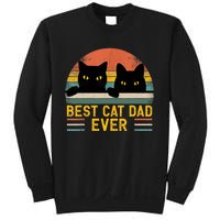 Best Cat Dad Ever Vintage Retro Style Black Cats Lover TShirt Sweatshirt