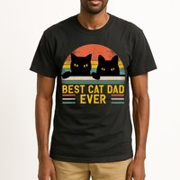 Best Cat Dad Ever Vintage Retro Style Black Cats Lover TShirt Tall T-Shirt
