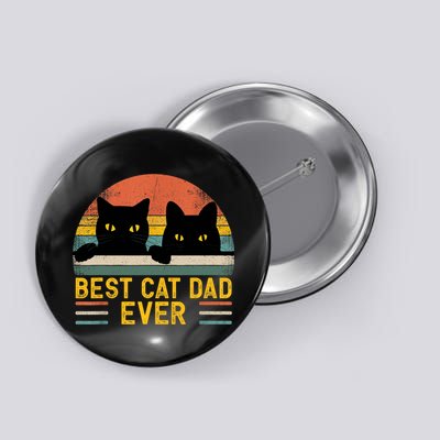 Best Cat Dad Ever Vintage Retro Style Black Cats Lover TShirt Button