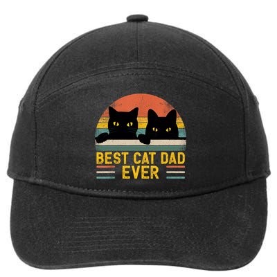 Best Cat Dad Ever Vintage Retro Style Black Cats Lover TShirt 7-Panel Snapback Hat