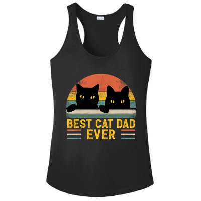 Best Cat Dad Ever Vintage Retro Style Black Cats Lover TShirt Ladies PosiCharge Competitor Racerback Tank