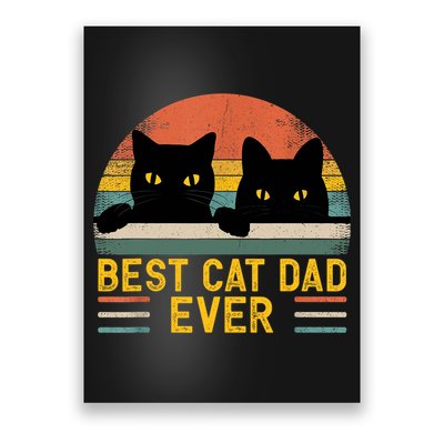 Best Cat Dad Ever Vintage Retro Style Black Cats Lover TShirt Poster